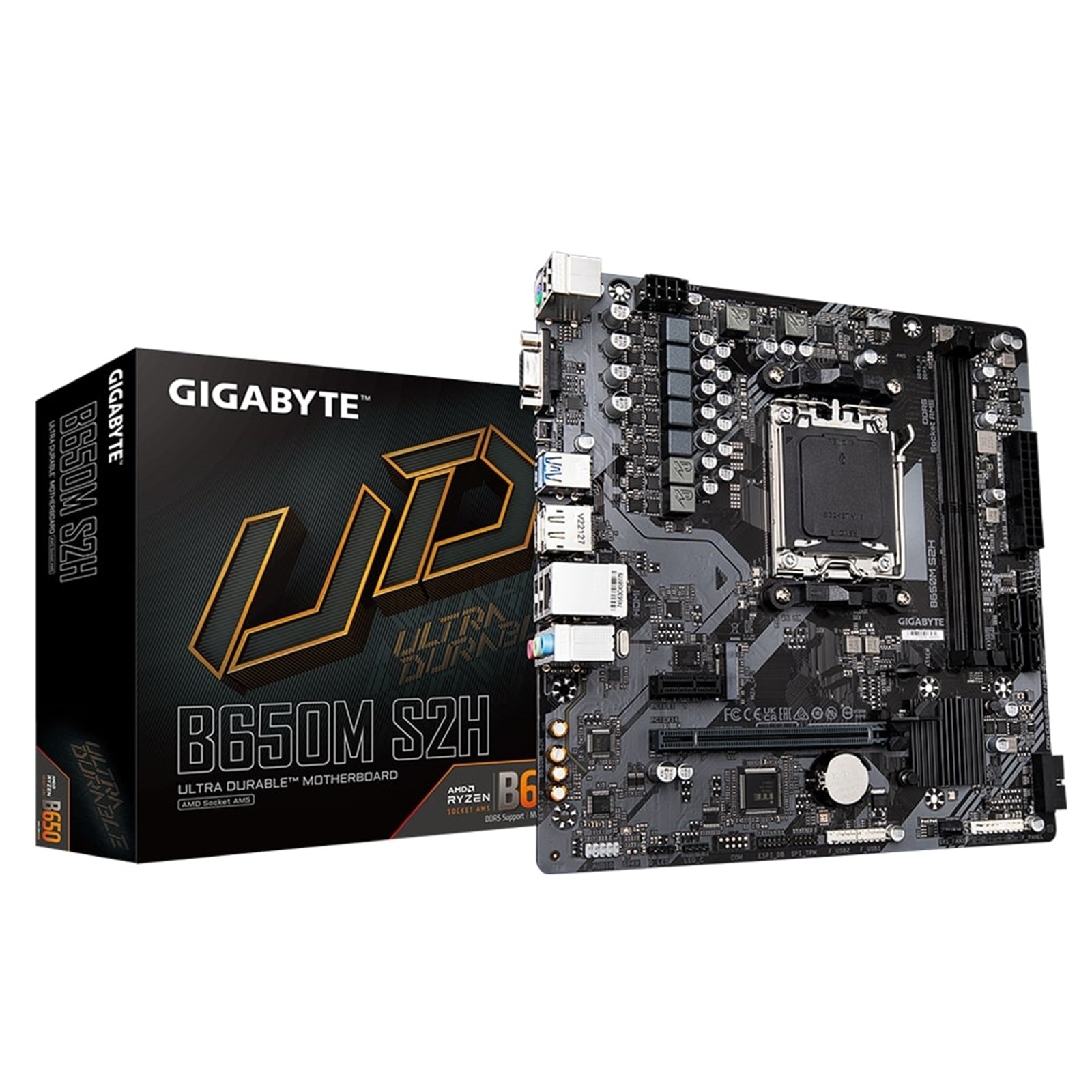 Gigabyte B650M S2H AM5 Micro-ATX Motherboard DDR5 7200MHz PCIe 4.0 Gigabyte B650M S2H AM5 Micro-ATX Motherboard DDR5 7200MHz PCIe 4.0